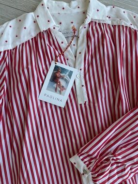 Red & White Striped Women's shirt